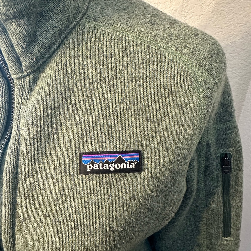 Patagonia Olive Full-Zip Fleece Jacket Size Medium - Picture 3 of 13